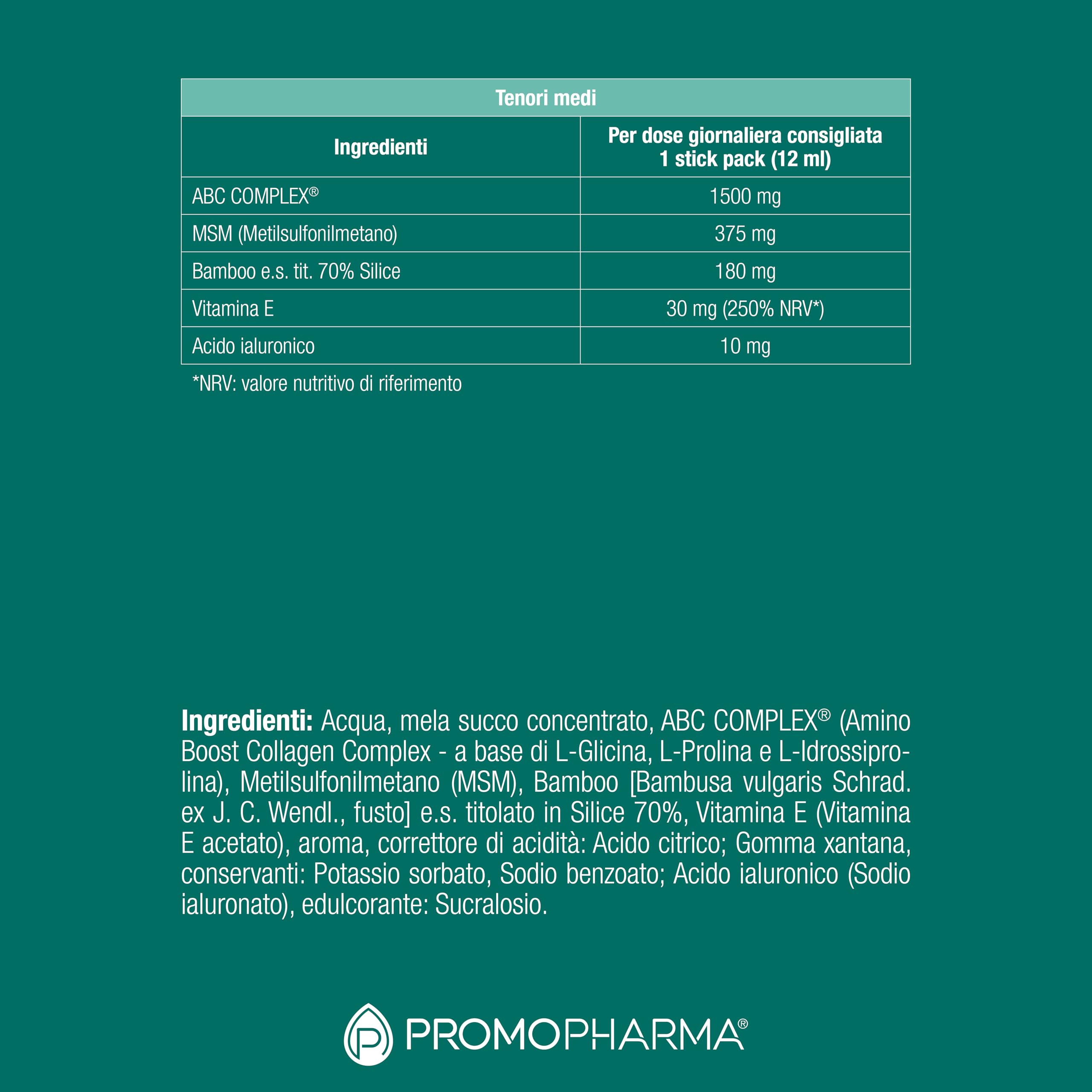 Re-Collagen Daily Beauty Drink - Integratore Alimentare - A base di ABC COMPLEX con acido ialuronico - Anti age, per il collagene - 60 stick pack da 12 ml