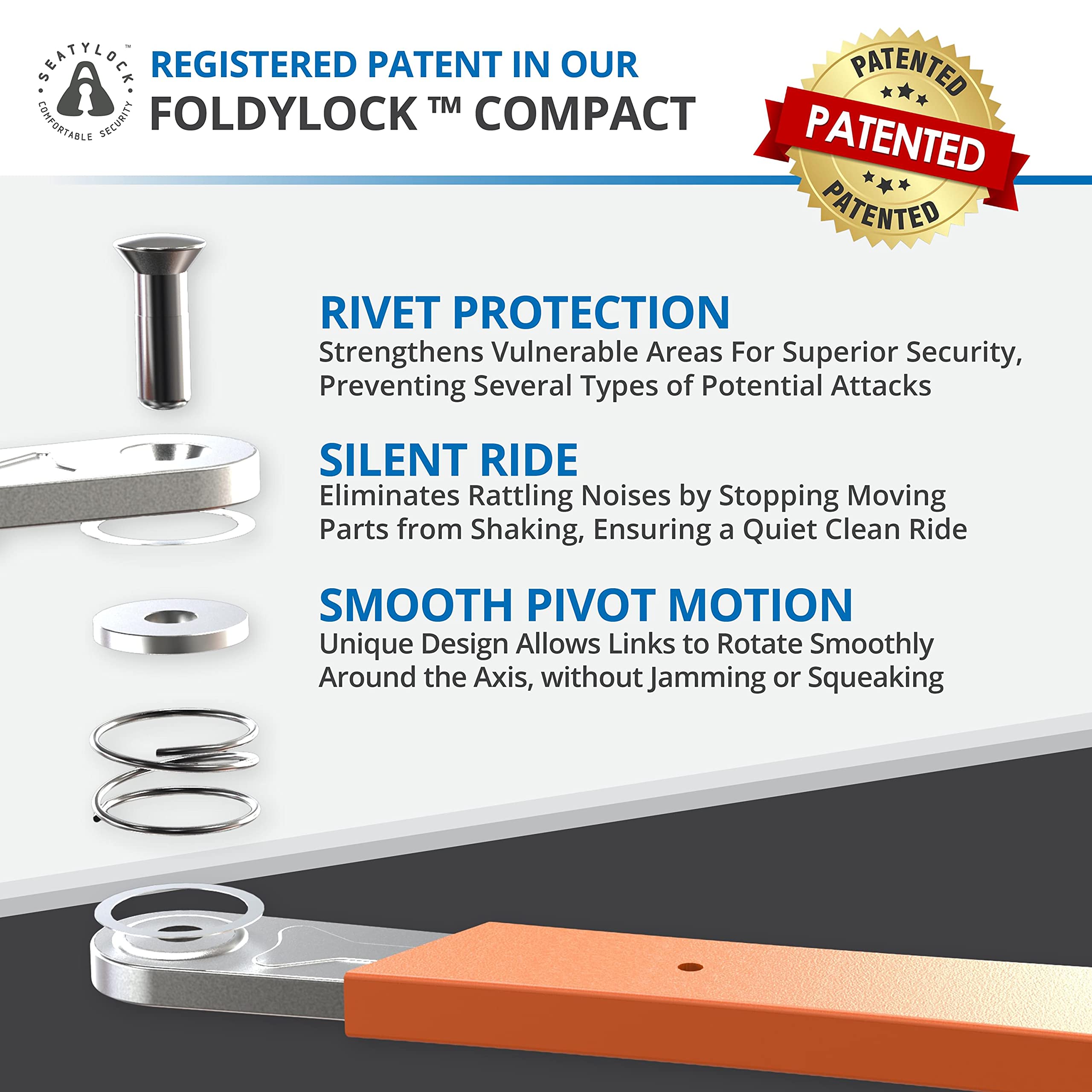 FoldyLock Compact Folding Bike Lock Award Winning Patented