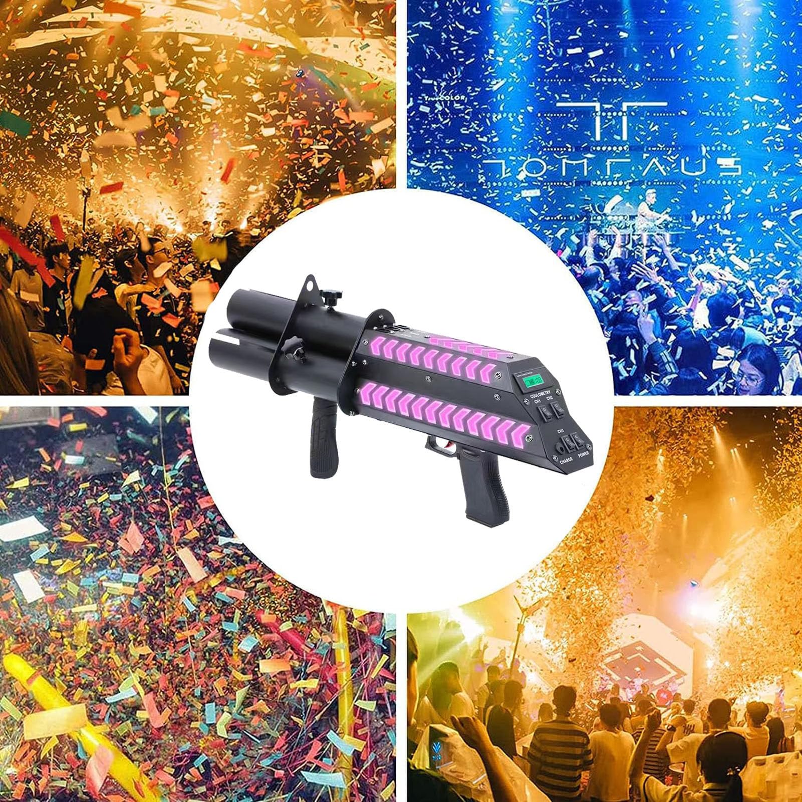 Macchina Cannone Elettrica per Coriandoli, Pistola Blaster per Coriandoli, Spara Coriandoli Professionale per Eventi Speciali, Feste, Club, Matrimoni, Concerti