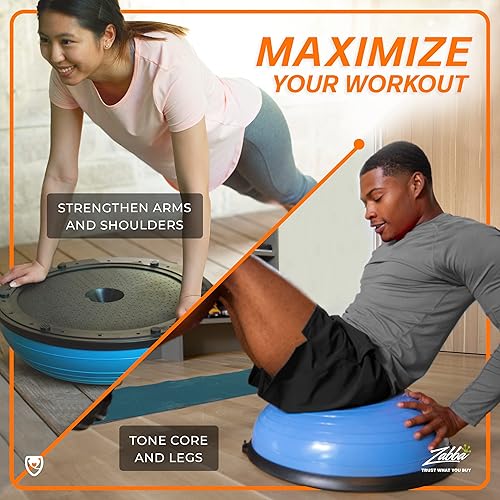 Miniatura 3 de URBNFit - Balón de equilibrio con bandas de resistencia bomba y guía de entrenamiento mejora la fuerza abdominal y el núcleo con entrenamientos de