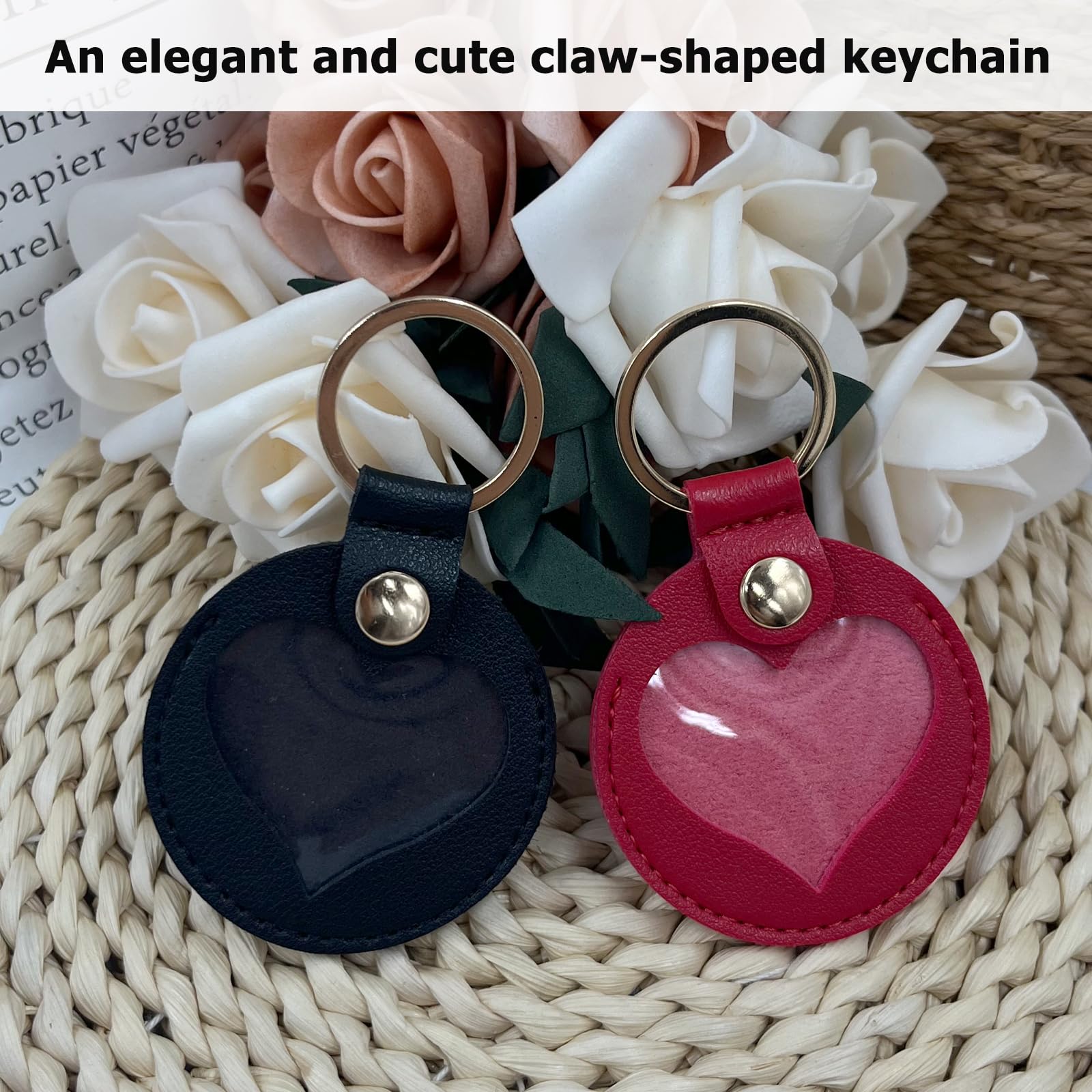 Duuclume Personalized Pet Hair Keepsake Box for Dog Pets Hair Storage Pouch Fur Memorial Keyring for Pet Commemorative,Dog Cat Paw Shape Leather Keychain Pendant (Black & Red Heart) - Image 4