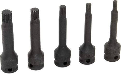 Miniatura 3 de Genius Tools Juego de llaves de vaso de impacto cuadrado triple Dr. de 5 piezas 38" TM-305