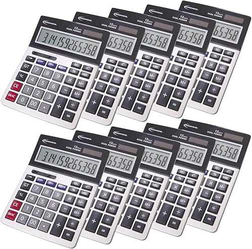 Innovera 15968 Calculadora de analizador de beneficios, doble alimentación, pantalla LCD de 12 dígitos/paquete de 10