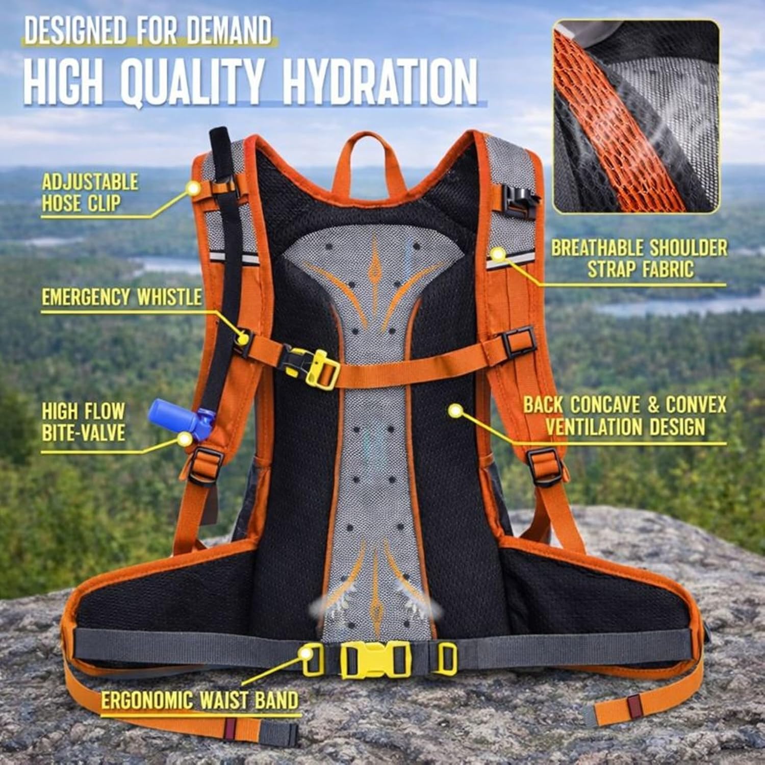Hydration Backpack 18L - Garam Sports Origin Leak‑Proof for Running, Hiking, Cycling – Lightweight, Breathable, Thermal Isolation & High Waterproof – Includes 3L Water Bladder & Cleaning Kit