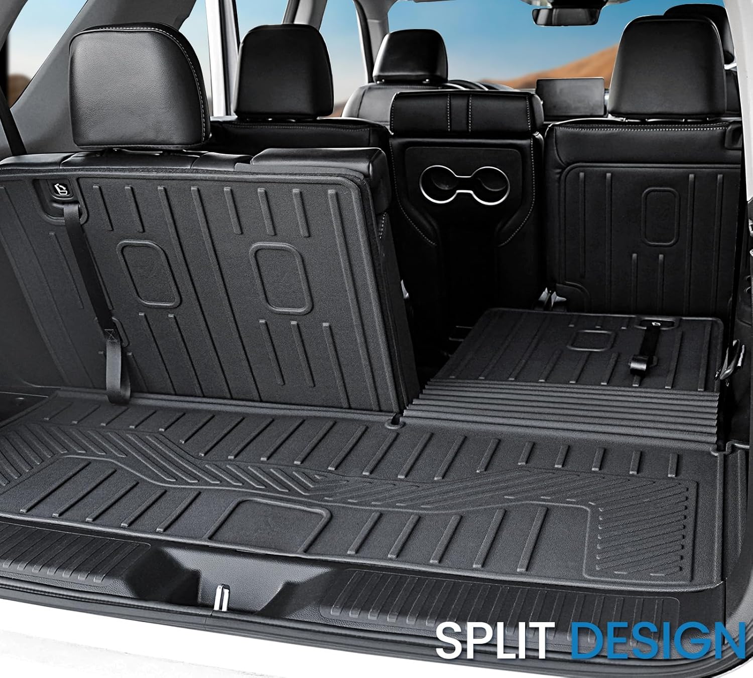 Floor Mats Cargo Mat for Honda Pilot 2026 2025 2024 2023, All Weather TPE Cargo Liner Trunk Mat with Backrest Mat Door Sill Protectors Car Accessories for Pilot (Floor Mats Set)