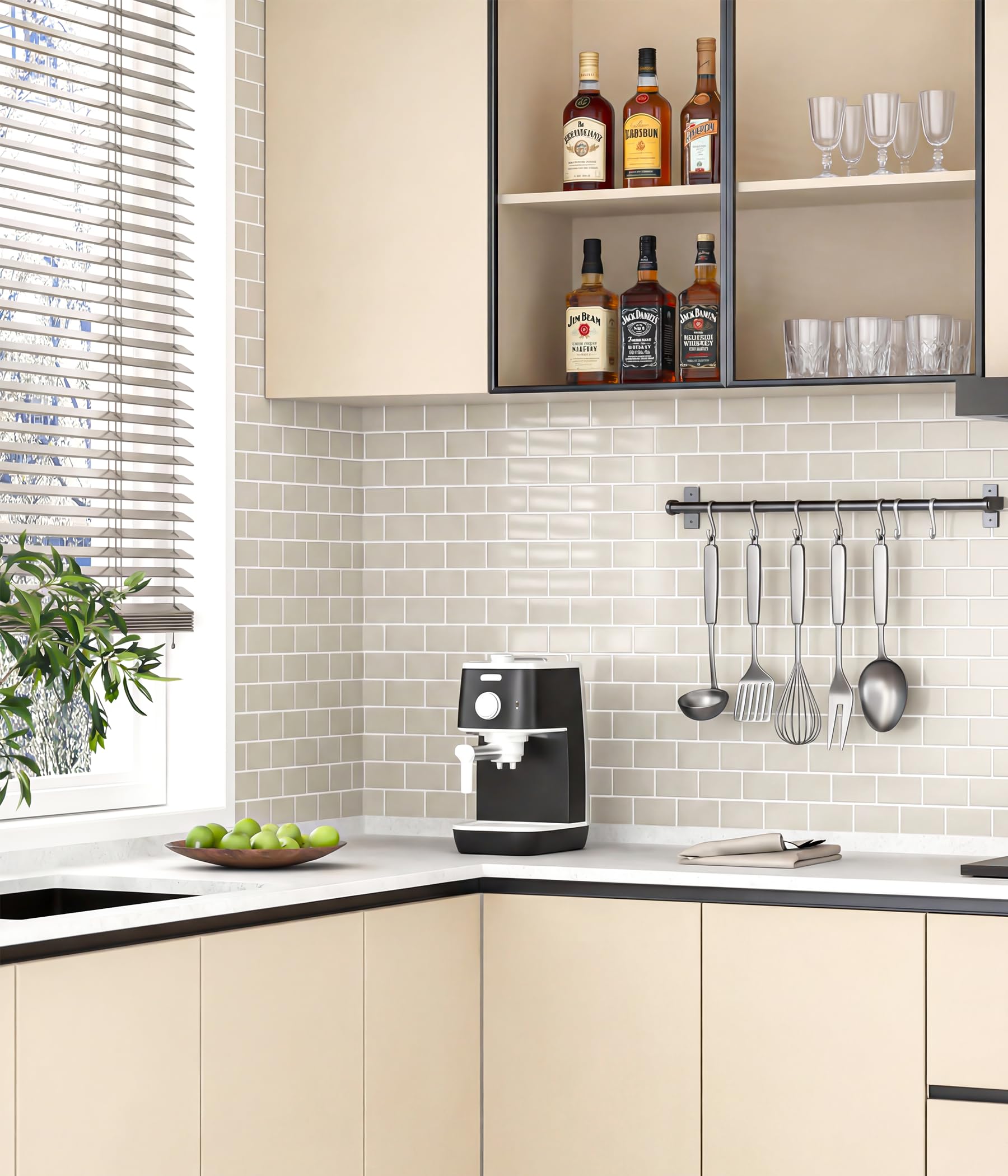 Piastrelle Adesive Per Cucina, Mosaico Blu Scuro 7,6x22,9 Cm, 10 Pezzi, Vinile Lucido Spesso