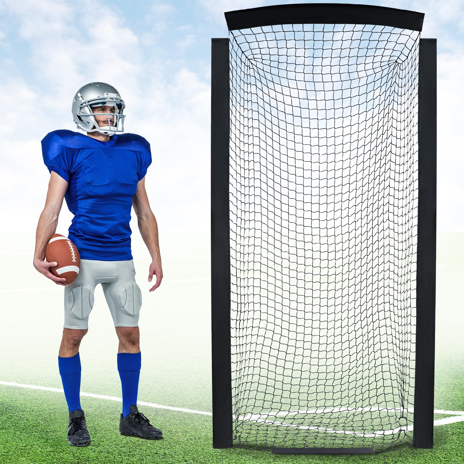 Football Net Football Kicking Cage Replacement Net without Frame Training Football Goal Deep Pocket Sports Professional Practice Equipment Football