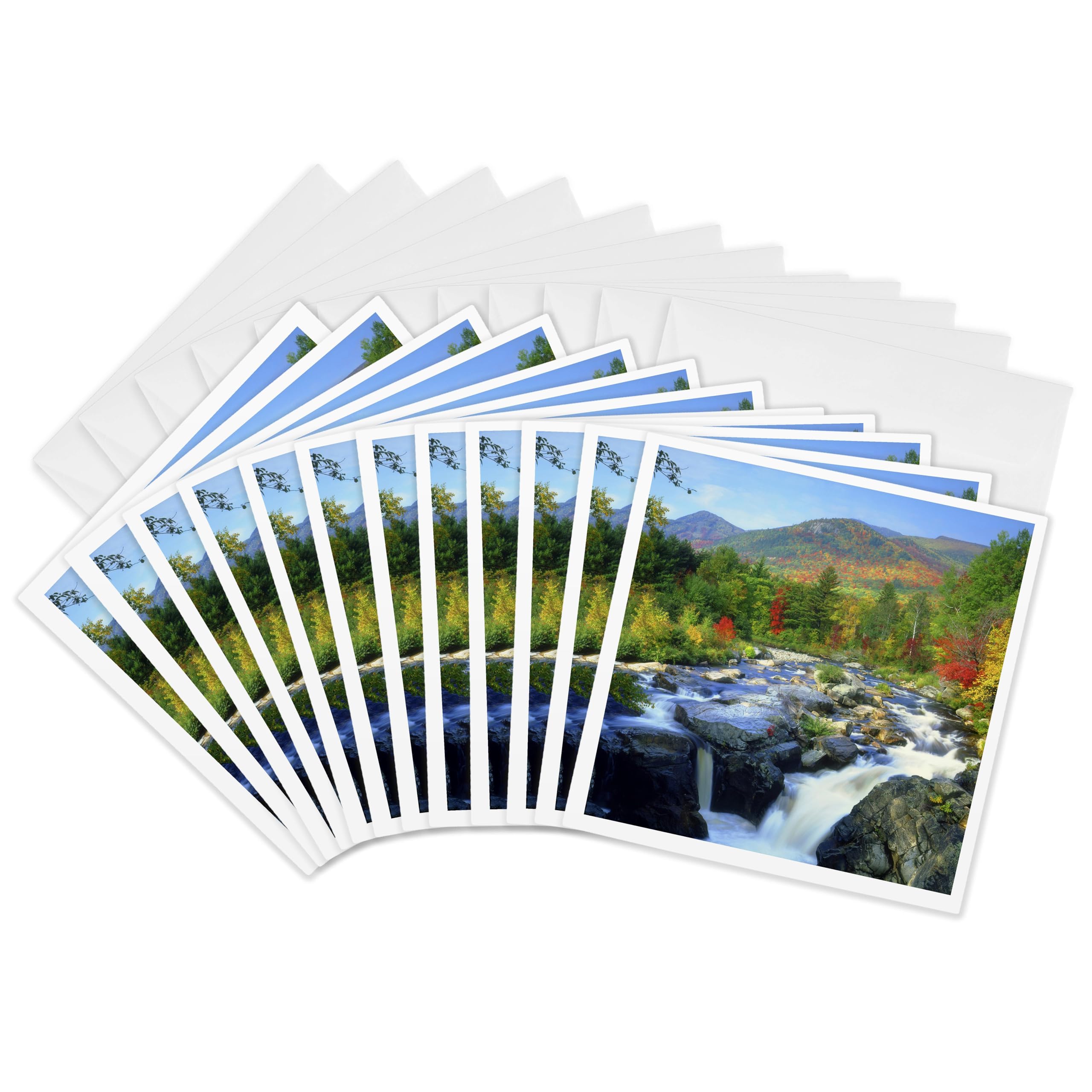3dRose gc_93046_2 6 x 6-Inch"New York, Adirondack Mountains, Flume Waterfalls - Us33 Bja0027 - Jaynes Gallery" Greeting Card (Set of 12)