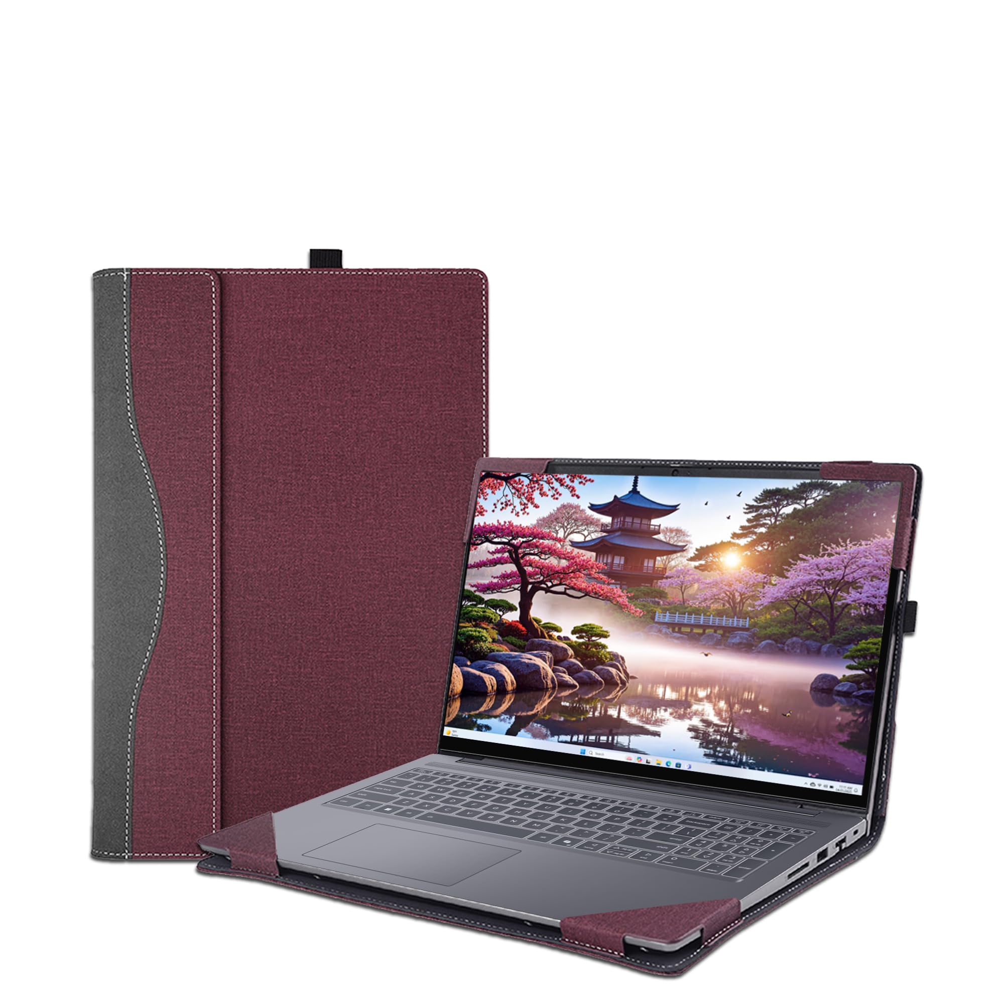 Laptop Case Cover for Lenovo IdeaPad 5 2-in-1 16AKP10 /16IAL10 Sleeve(Not for Other Models),16 inch PU Leather Notebook PC Protective Bag with Pen