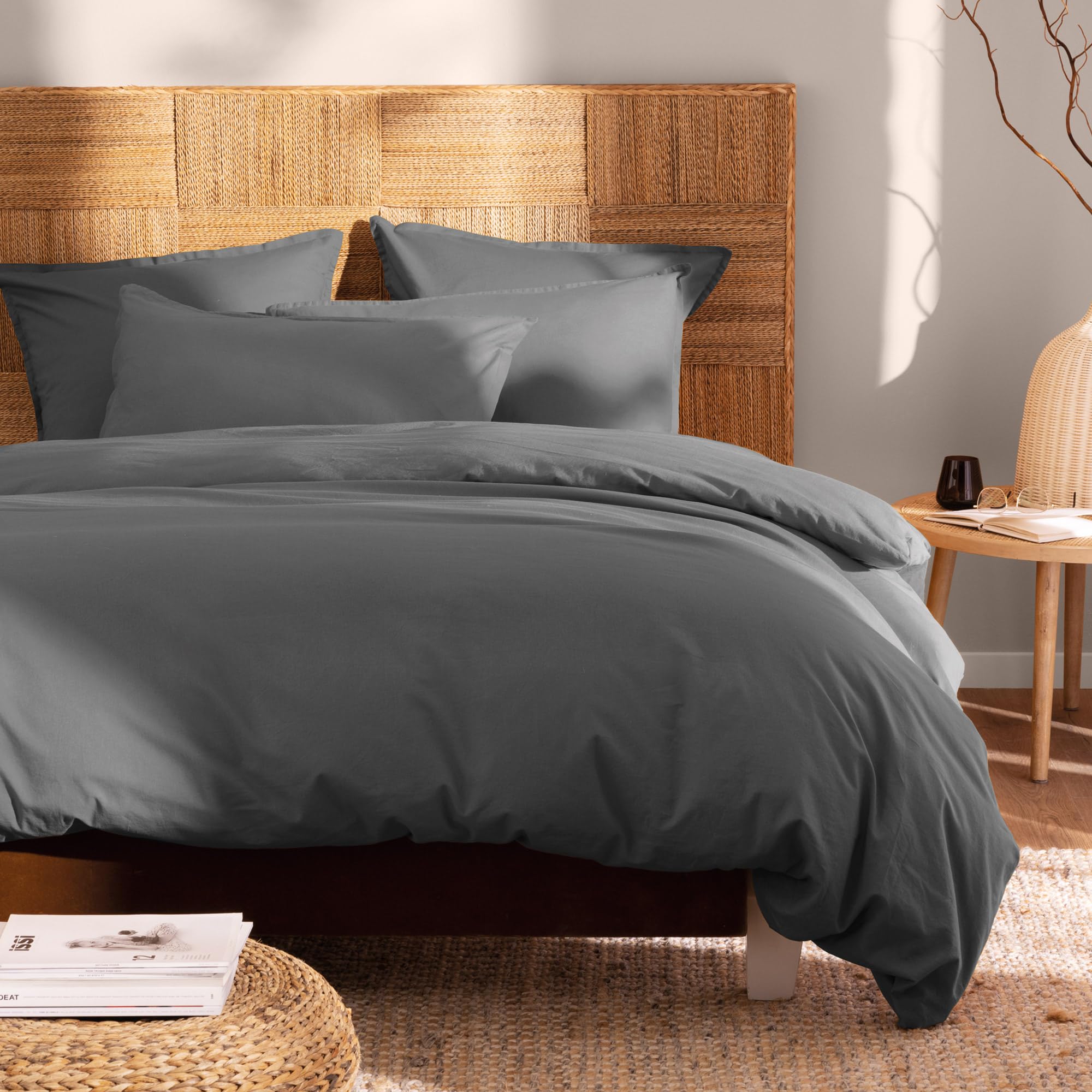 Housse de couette en coton lavé MATT & ROSE contre les draps rudes