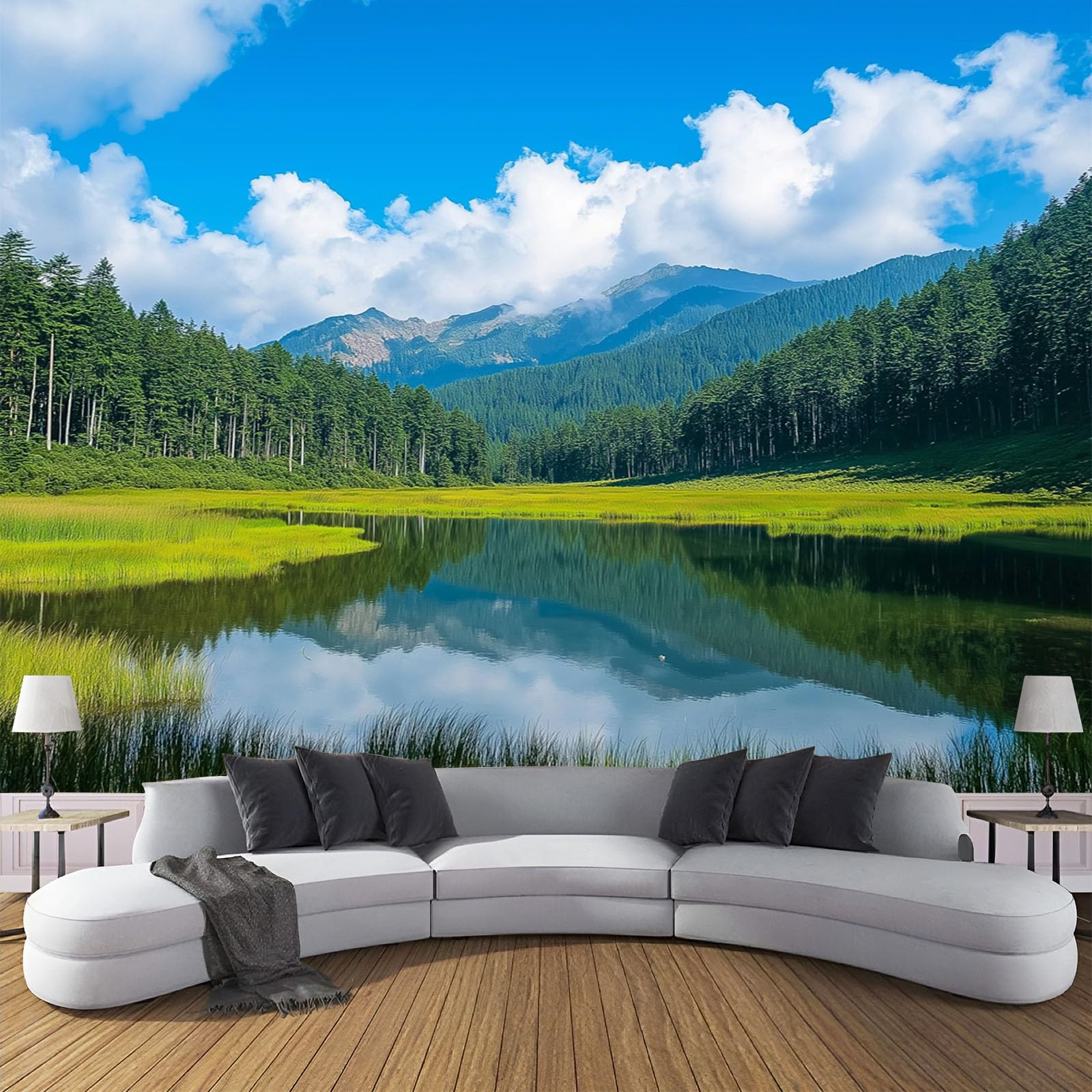 Papier Peint Mural Photo Paysage de Montagne pour Salon et Chambre