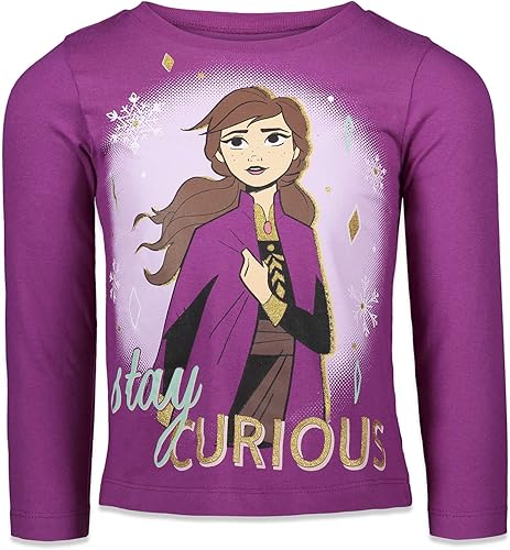 Miniatura 7 de Disney Frozen Princess Anna Elsa - Paquete de 3 camisetas para niñas pequeñas a niños grandes