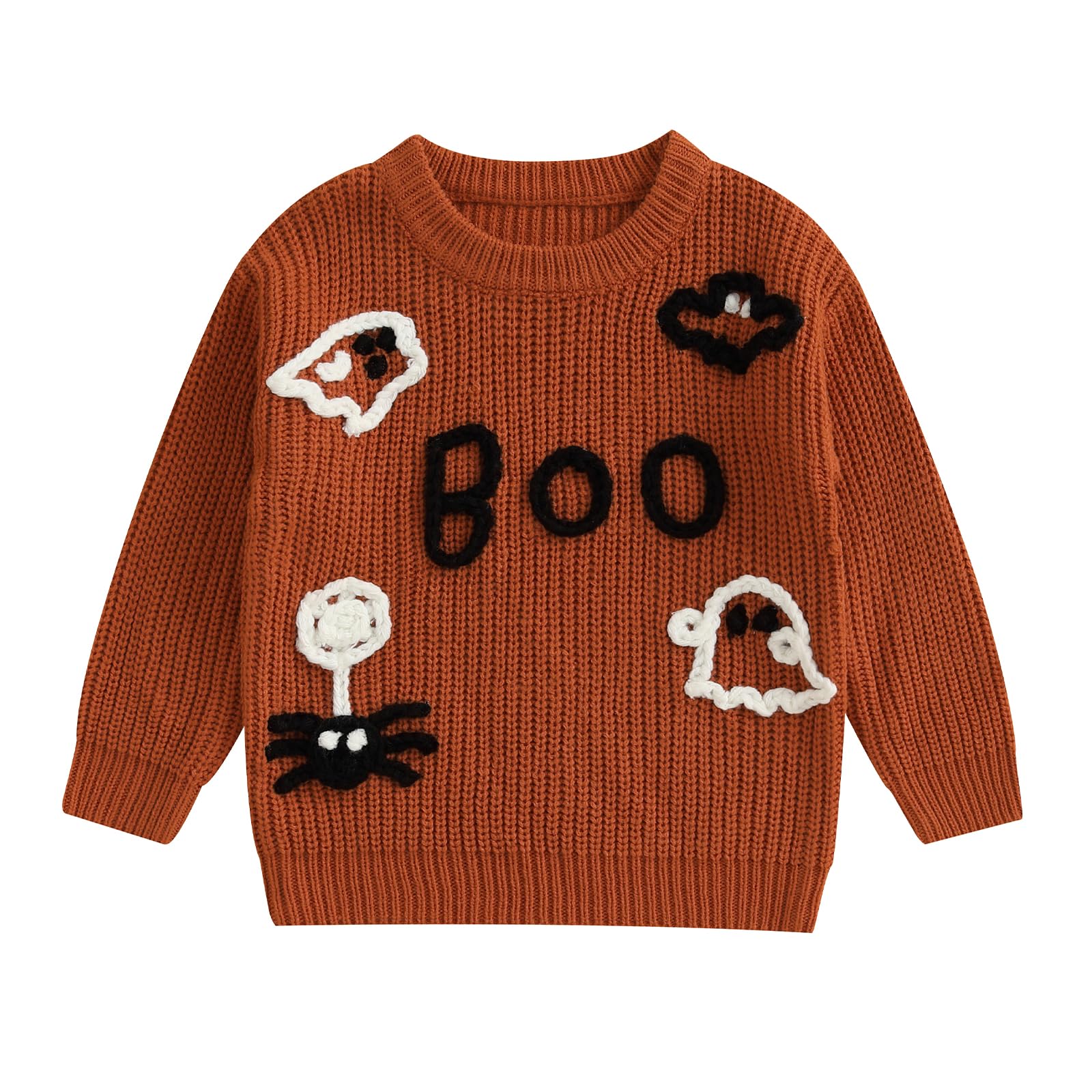LSFYSZD Toddler Baby Girls Boys Halloween Pumpkin Sweaters Long Sleeve Crew Neck Winter Warm Knitwear Pullover Jumpers Top — view 18