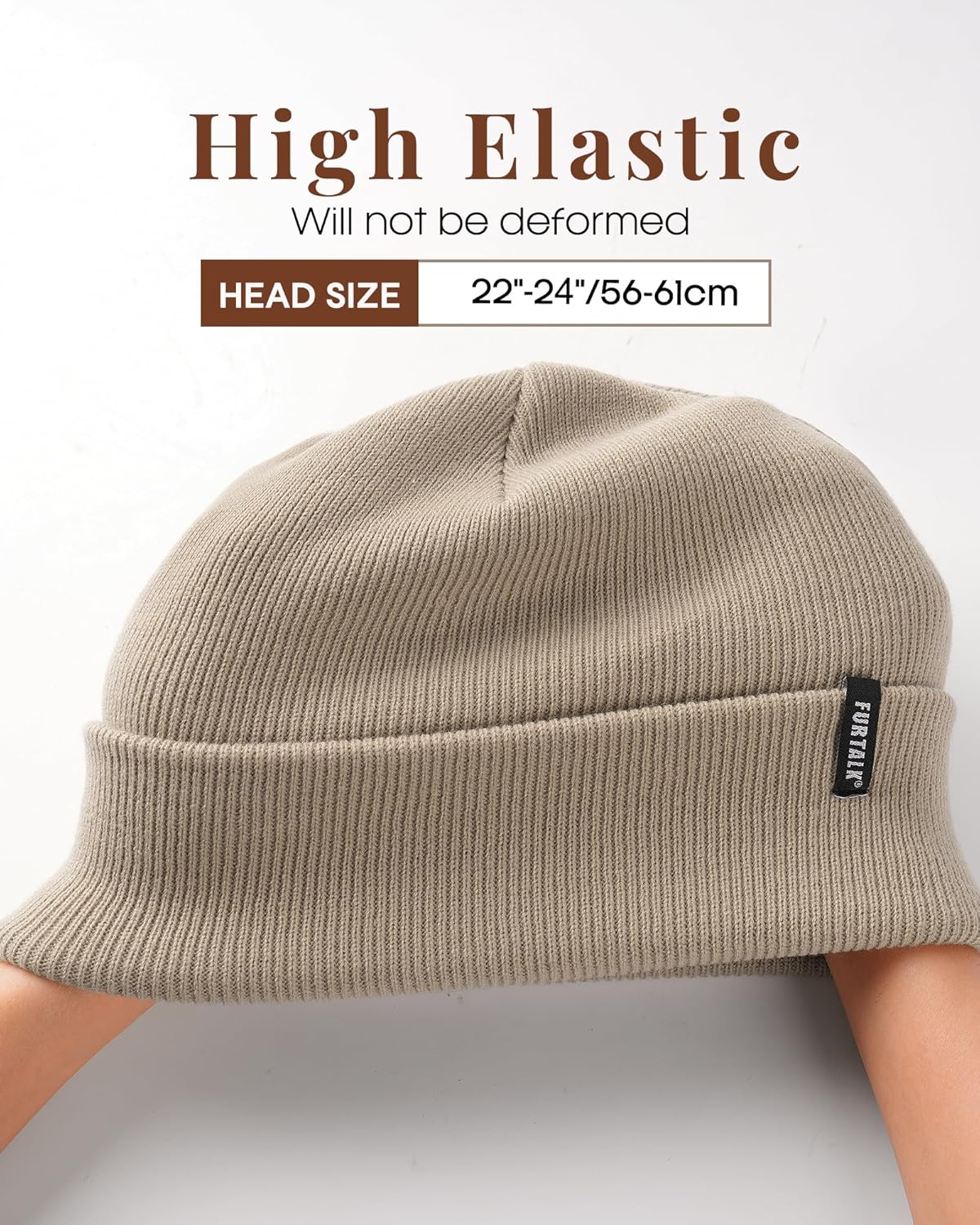 FURTALK Beanie Hat for Men Women Winter Hats for Women Men Soft Warm Unisex Cuffed Beanie Knitted Skull Cap - Image 3