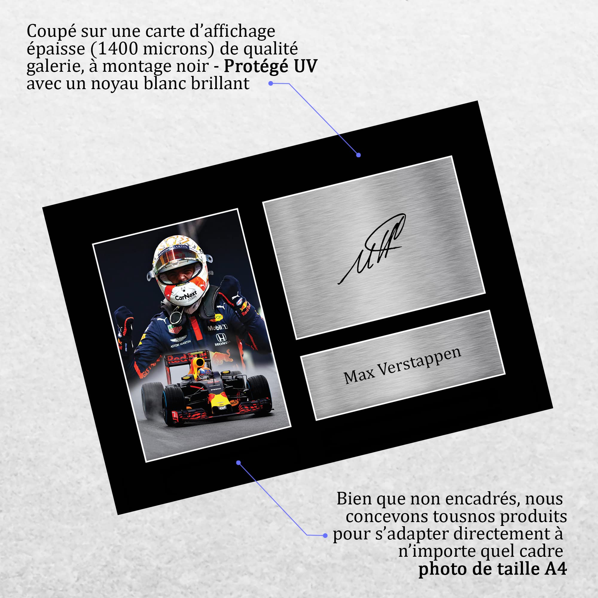 A4 Max Verstappen Photo Autographe Signée Cadeaux Formule 1