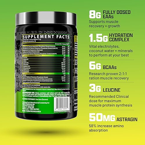 Miniatura 2 de Nutrex Research EAA Hydration  EAAs + BCAA Powder  Recuperación muscular, fuerza, construcción muscular, resistencia  8G Aminoácidos esenciales +