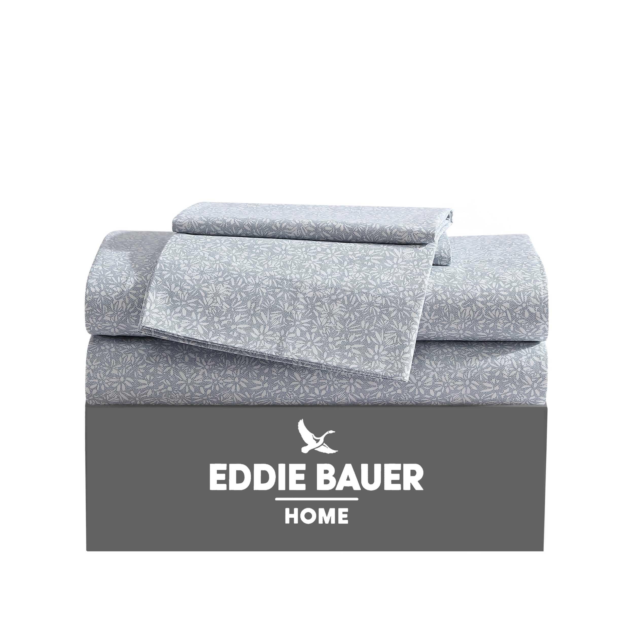 Eddie Bauer - Lenzuola doppie, set di biancheria da letto in percalle di cotone, fresco e traspirante, decorazione per la casa (Little Blossom, Twin)