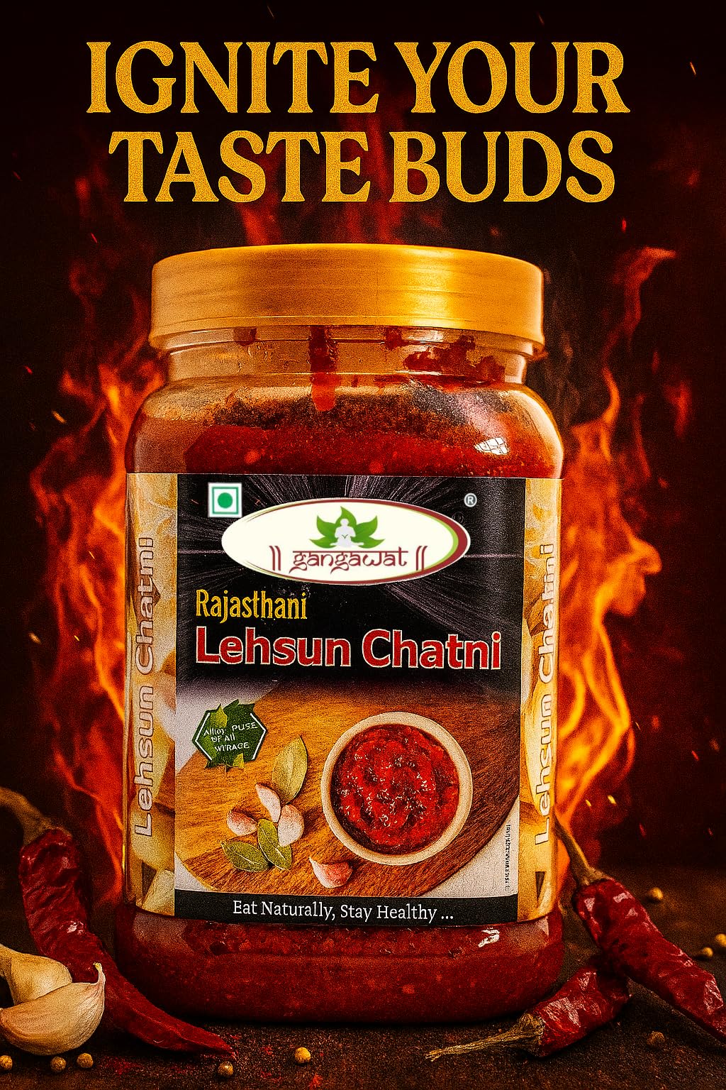 GANGAWAT | GARLIC SAUCE | LEASHUN CHUTNEY | HOME MADE TASTE | CHILLI SAUCE 1