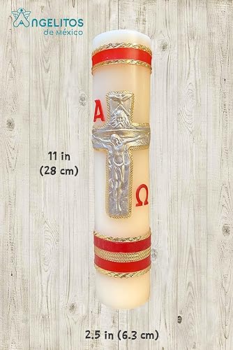 Miniatura 3 de Vela grande Jesús Cruz Cristo Oración Católica Hecho a Mano Cirio Artesano Vela Jesucristo 11 in (28cm)