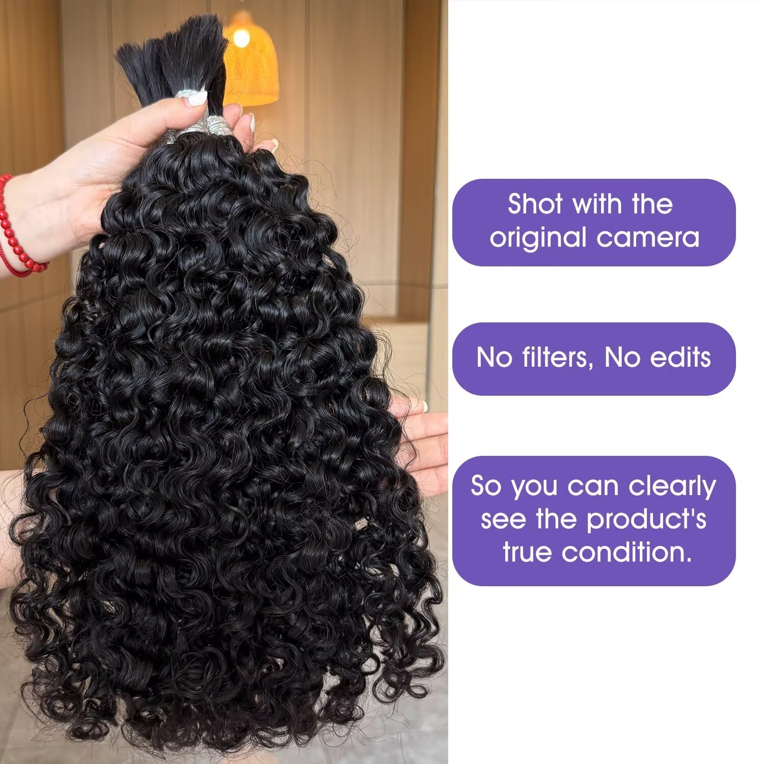 16 Inch Virgin Human Hair Extensions, Burmese Curly, No Weft, Salon Quality 16 Inch Burmese Curly Hair Weft | Raw 3A–3C Curls – SL Raw  main image 4