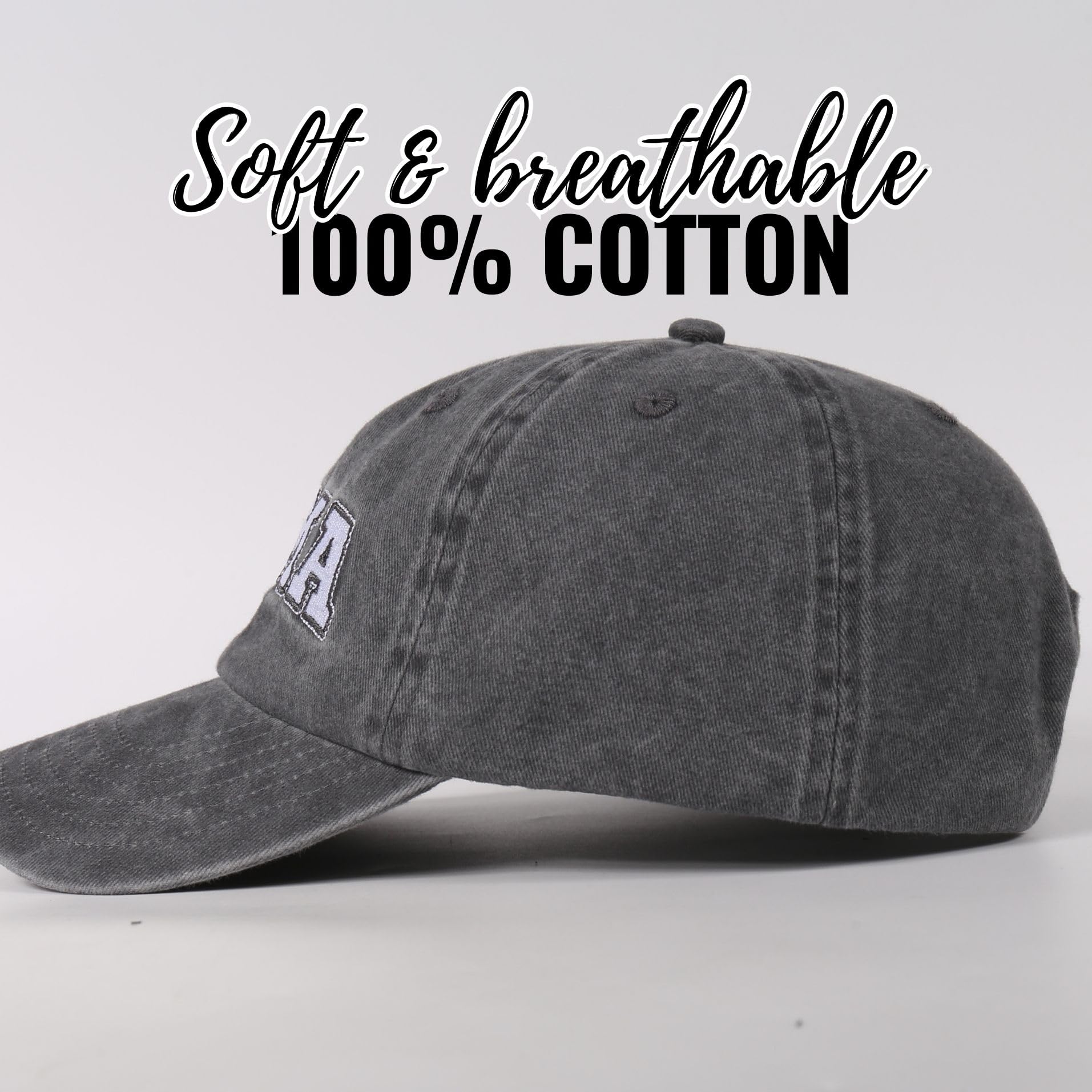InnoBeta Mema Gifts Cap for Grandma, Funny Adjustable Embroidered Hat Gifts for Birthday, Christmas, Grey