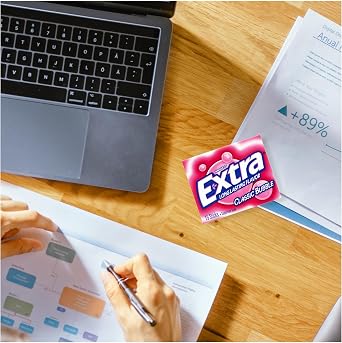 EXTRA Classic Bubble Sugar Free Chewing Gum, 15 Count Pack of 10
