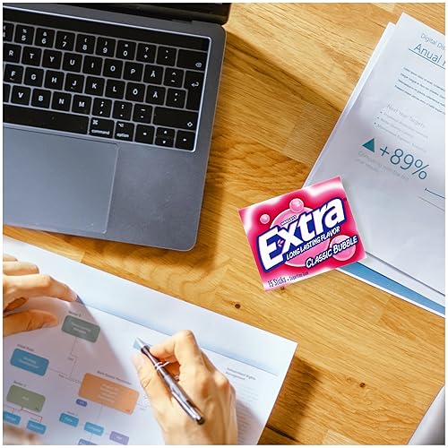 Miniatura 7 de Extra Classic Bubble - Goma de mascar clásica sin azúcar, para hacer bombas, 15 piezas (paquete de 10)