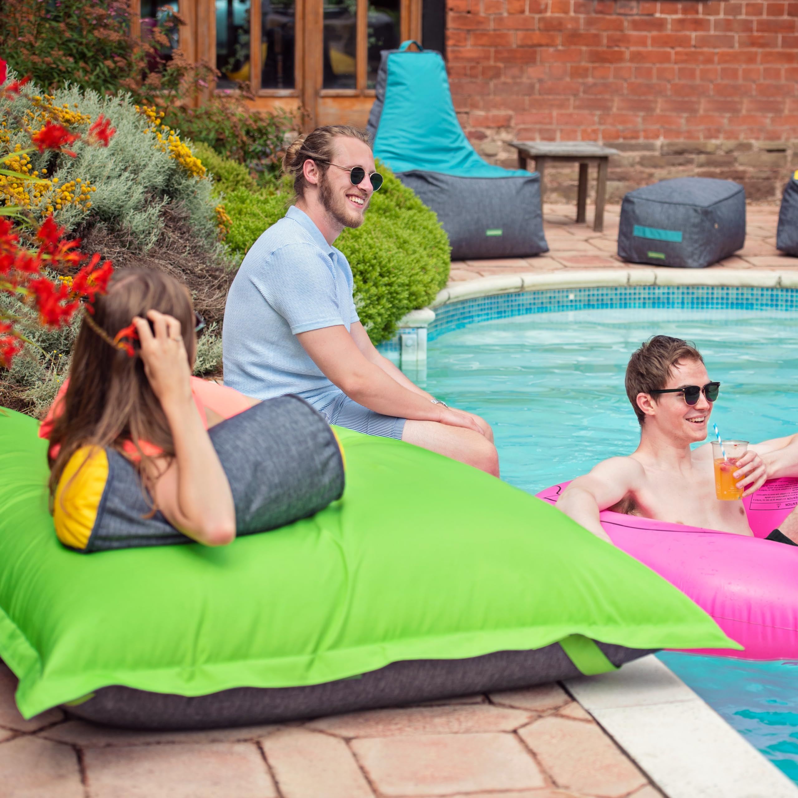 Gardenista Cuscini per Esterni Round Bolster | Impermeabili e Resistenti alle Intemperie 50x20cm Cuscino | Protetti Contro i Raggi UV, Materiale Durevole | Comodi per Giardino (Grigio)