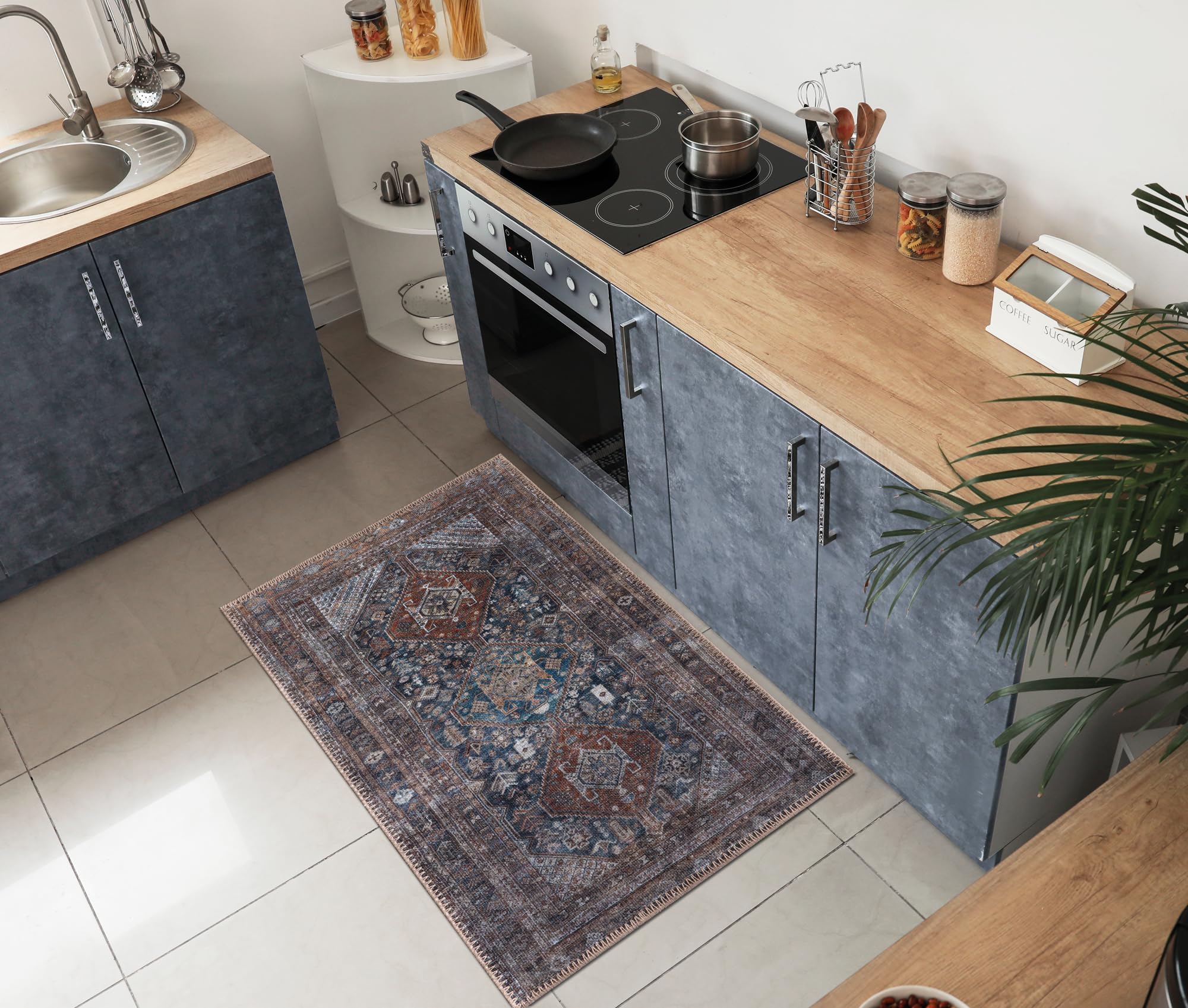 Keen Home Design 24"x36" Rug - Machine Washable Entry Rug with Non-Slip Backing, Ideal for Enteryway, Kitchen, Bathroom, Laundry Room - Vintage, Easy