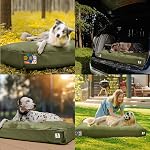 Sytopia 42 Inch Canvas Outdoor Indestructible Dog Bed for Extra Large Dogs, Chew Proof Heavy Duty Waterproof Pet Mat with Washable Removable Cover, Ideal for Crate, Patio, Indoor & Outdoor (Green)