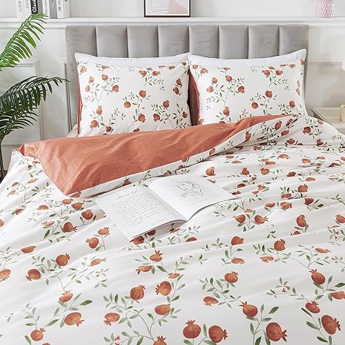 Miniatura 106 de HoneiLife - Juego de funda de edredón floral 100% algodón, 3 piezas, botánica, ropa de cama con cierre de cremallera y lazos en las esquinas