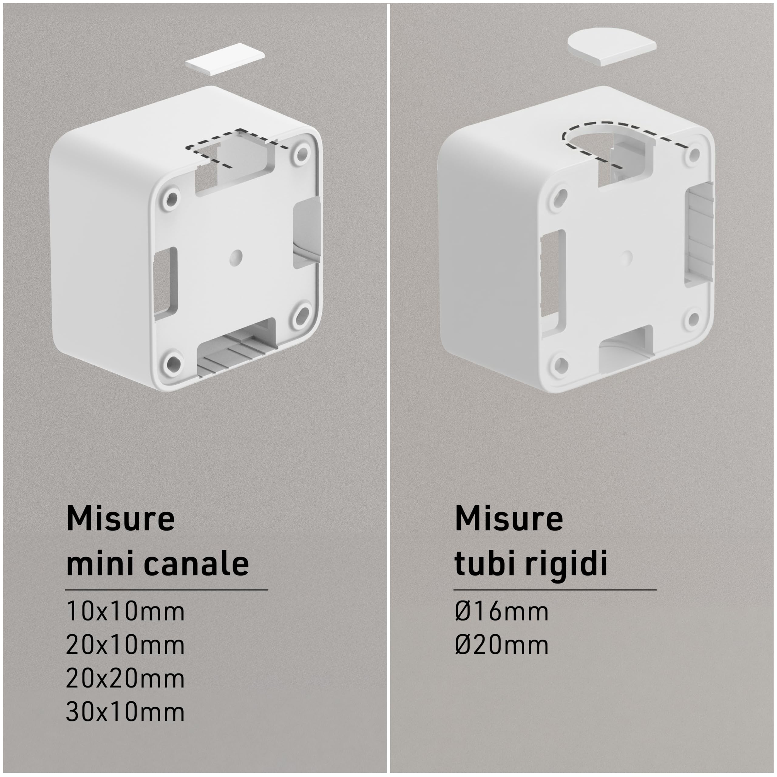 Electraline 60472 Contenitore da superficie FIXA con presa P40 (Schuko+10/16A), Bianco, IP40, compatibile per installazione con tubo rigido e canalina