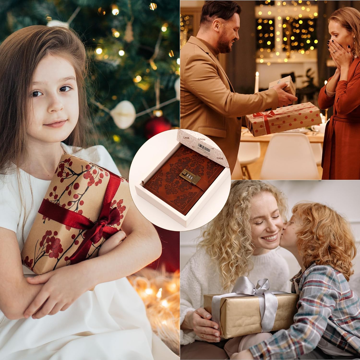 CAGIE Diary with Lock for Women Men 224 Pages Vintage Leather Journal with Lock Refillable Personal Secret Locking Journal with Gift Box, 5.3'' x 7.8'' (Brown) - Image 8