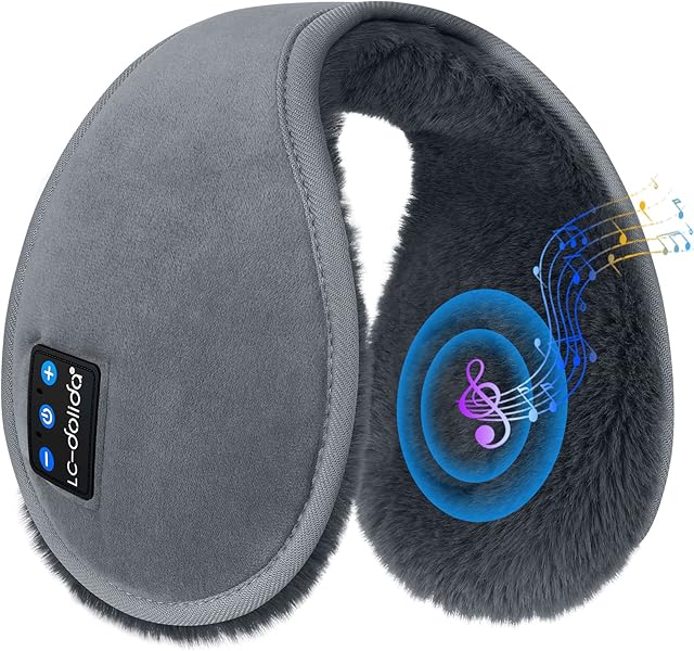 Ear Warmers Earmuffs for Men Women, Winter Ear Cover Bluetooth Headphones Sleeping Ear Muffs for Running,Built-in HD Speakers and Microphone for Ice Skating,Sledding,Snowtubing,Hiking,Skiing