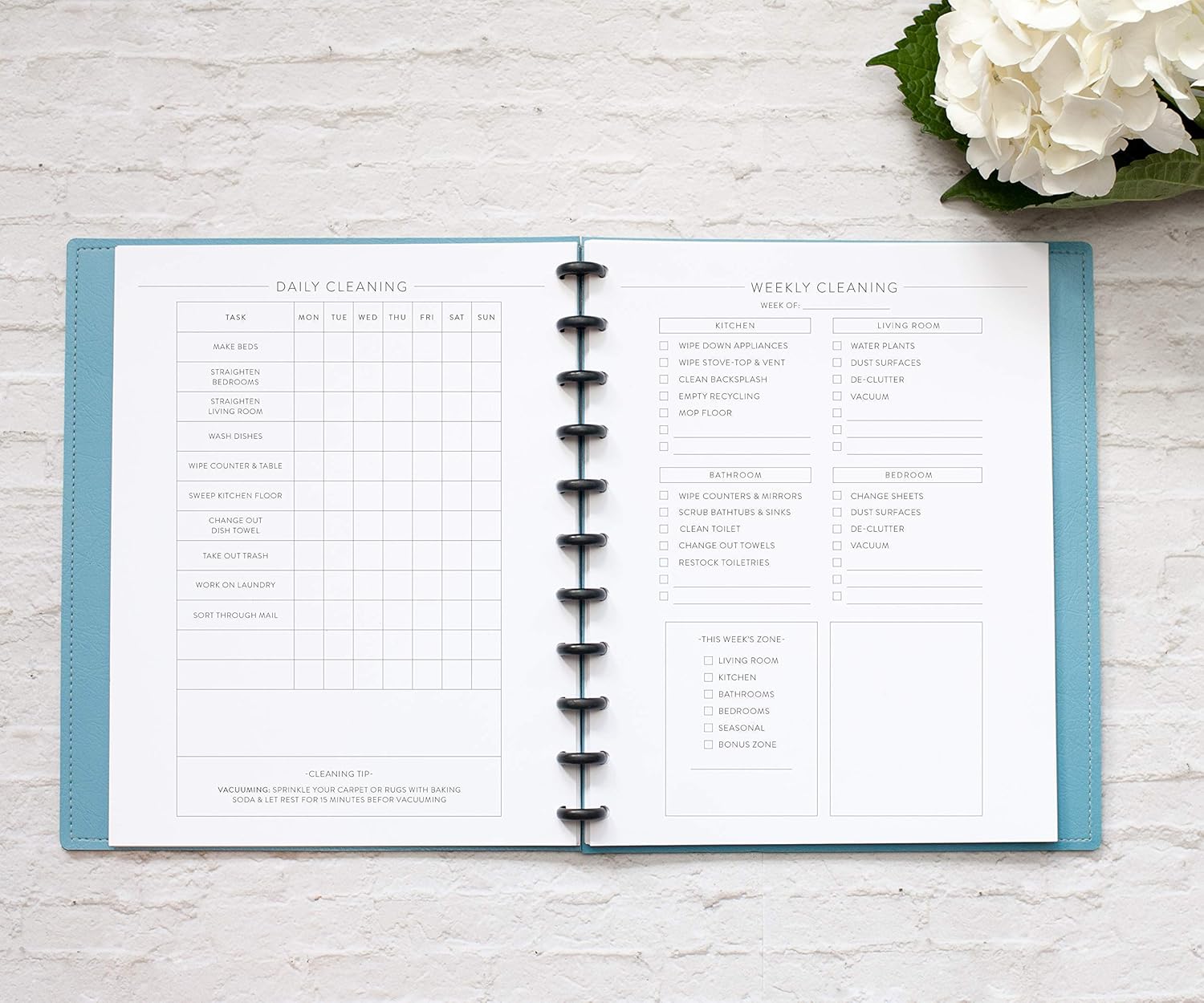 BetterNote Cleaning Plan Refill for Disc Notebook, Daily and Weekly Lists, 6 Month Supply, Fits Happy Planner, Levenger Circa, Staples Arc, TUL (11-Disc, 8.5"x11")