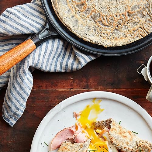 Miniatura 4 de Staub Sartén para crepas de hierro fundido de 11 pulgadas con esparcidor y espátula, color negro mate