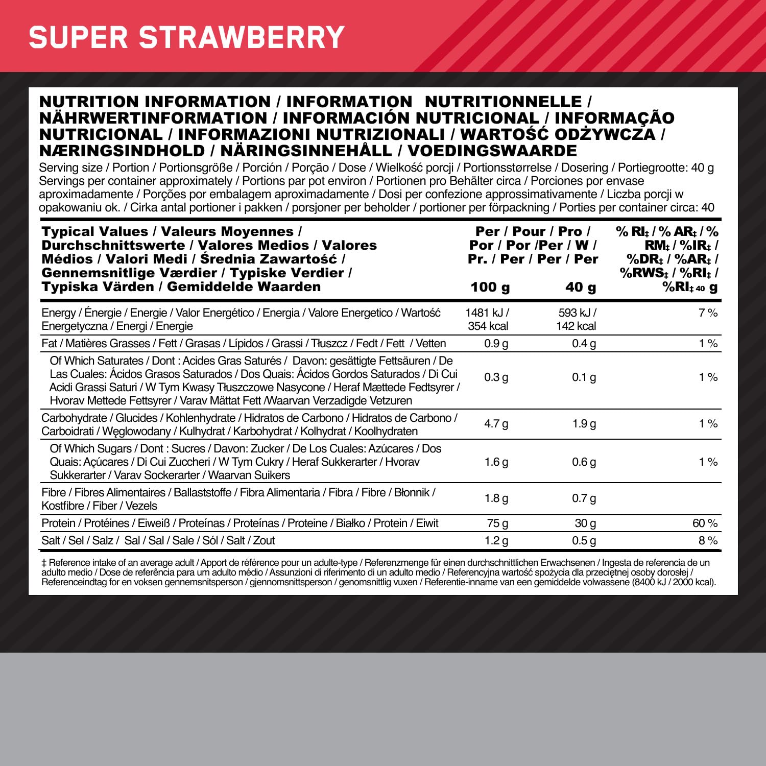 Optimum Nutrition Platinum Hydro Whey, odżywka z hydrolizowanego izolatu białka serwatkowego z aminokwasami egzogennymi, glutaminą i BCAA, smak super truskawka, 40 porcji, 1,6 kg