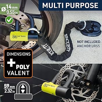 Amazon.com: Urban UR59120 Mini U Lock with Chain Loop 120 cm