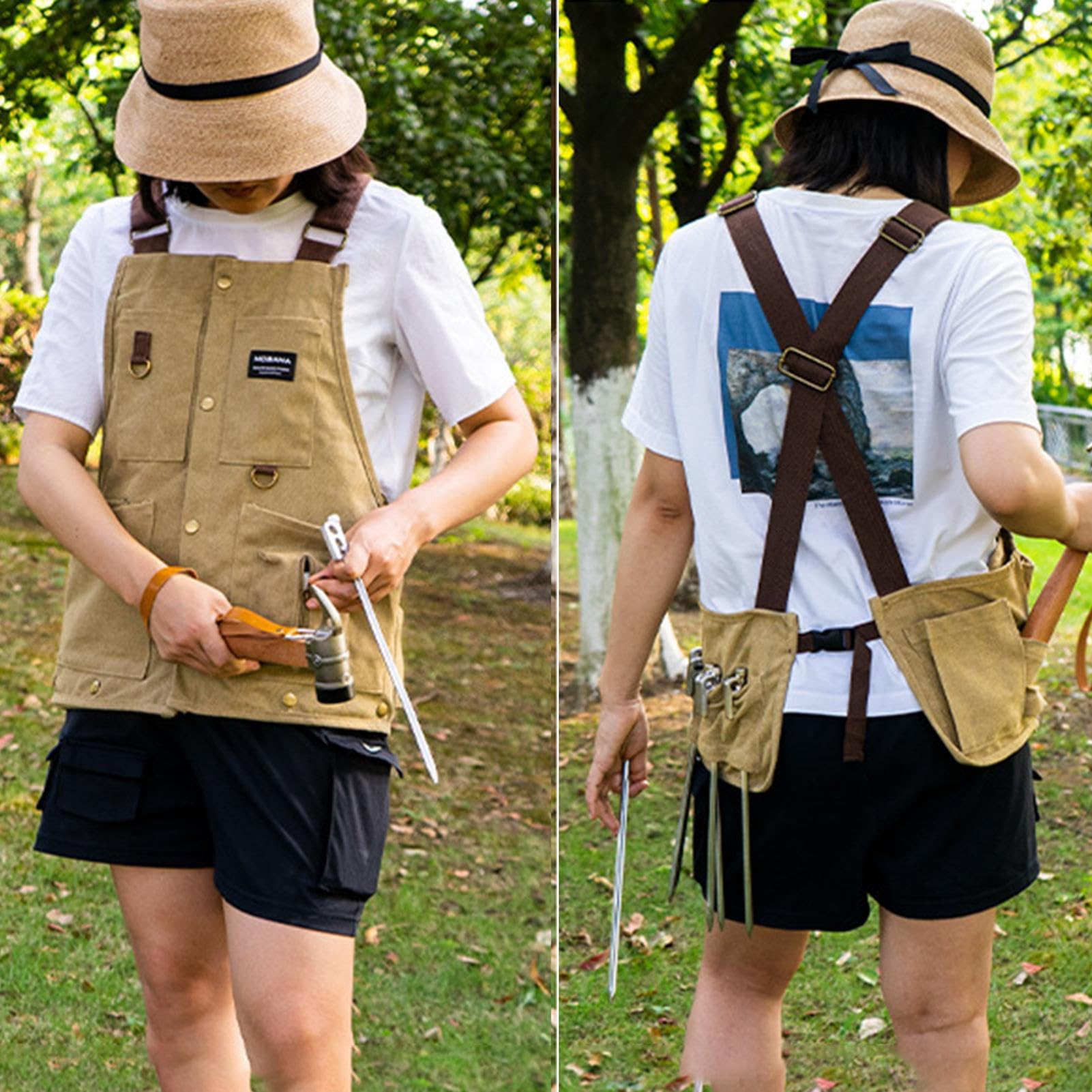 Gilet de photographie – Tablier de cuisine multifonctionnel avec poches, tablier d'extérieur et gilet réglable | Veste de travail légère pour la pêche, le camping, le jardinage, la photographie, les v