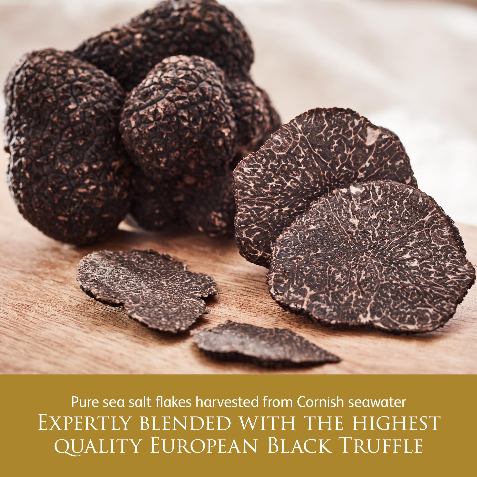 TruffleHunter - Sal Marina de Cornualles con Trufas Negras Desmenuzadas - Condimento Gourmet - 140g