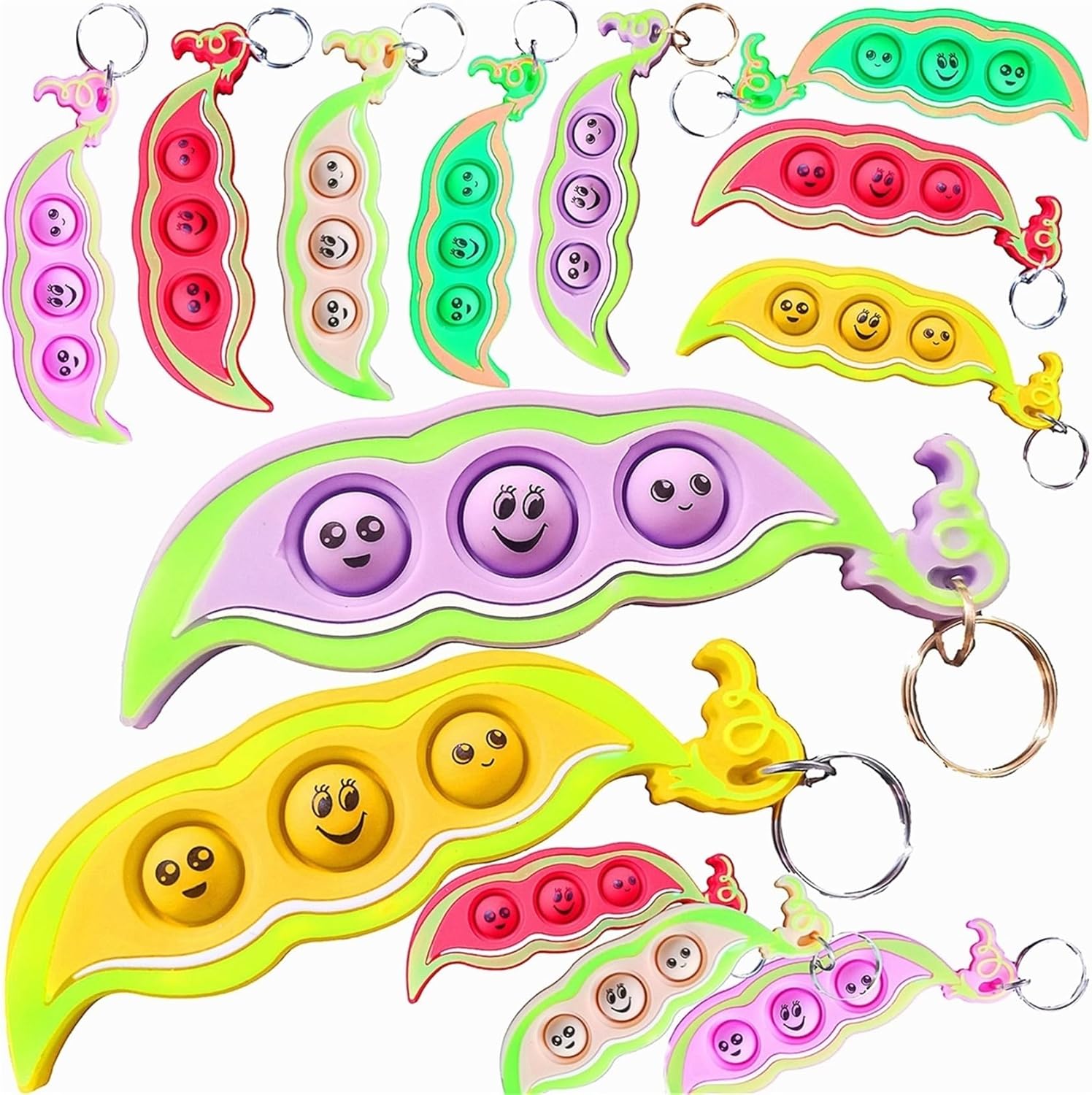 24 Packs Small Students Gifts Bulk Pea Pods Party Favors from Teacher, Mini Pop Holiday Classroom Prizes Present for Kids