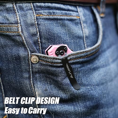 Miniatura 5 de FLISSA Cuchillo táctico plegable de 3.5 pulgadas con hoja de lavado de piedra y cuchillos de bolsillo EDC de 2.5 pulgadas