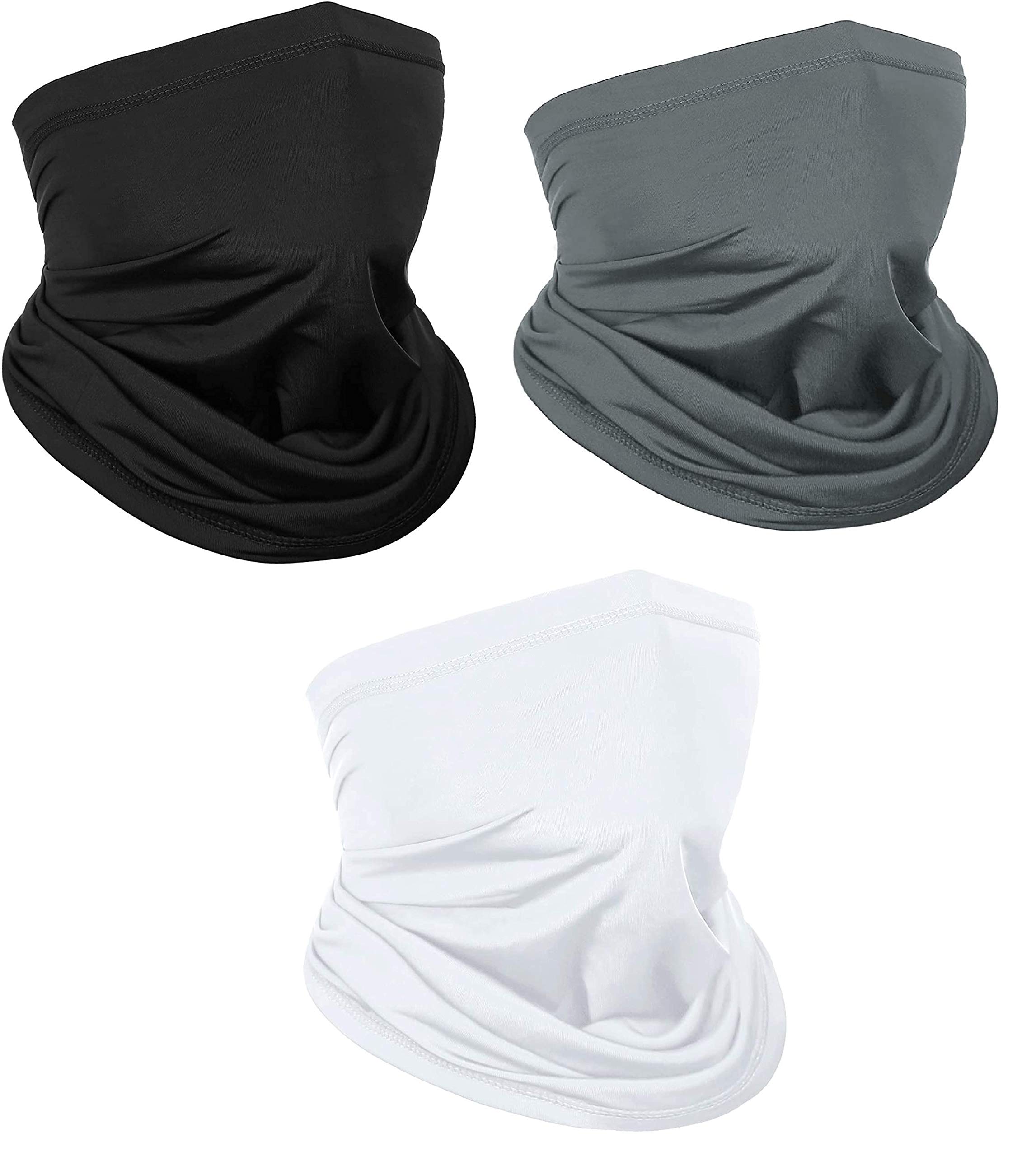 BISMAADH Cotton Breathable Sun Dust UV Protection Shield Multifunctional Neck Gaiter Face Mask for Men & Women (Black, Grey , White) -Pack of 3 (B08JTMXV3N) Amazon Price History, Amazon Price Tracker