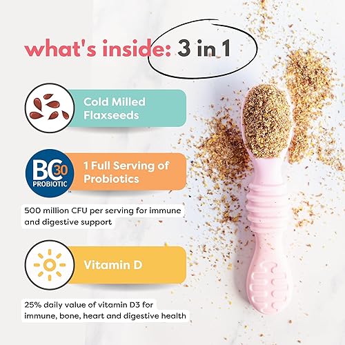 Miniatura 8 de Tiny Sprouts Foods Potenciadores orgánicos de supersemillas semillas de chía cultivadas orgánicas con vitamina D + probióticos. Molidas en frío de