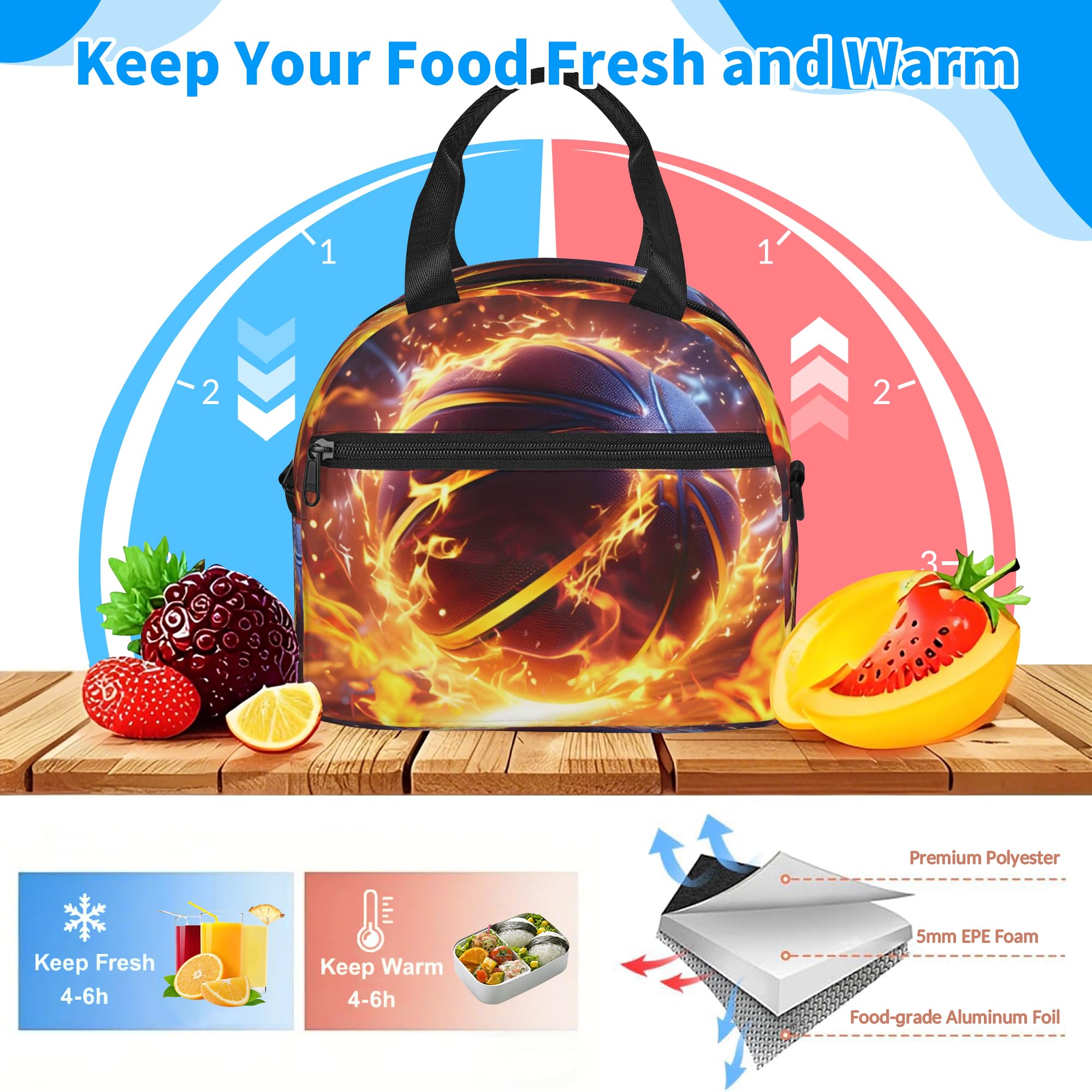 Gelasgo Basketball Insulated Lunch Bag - Image 4