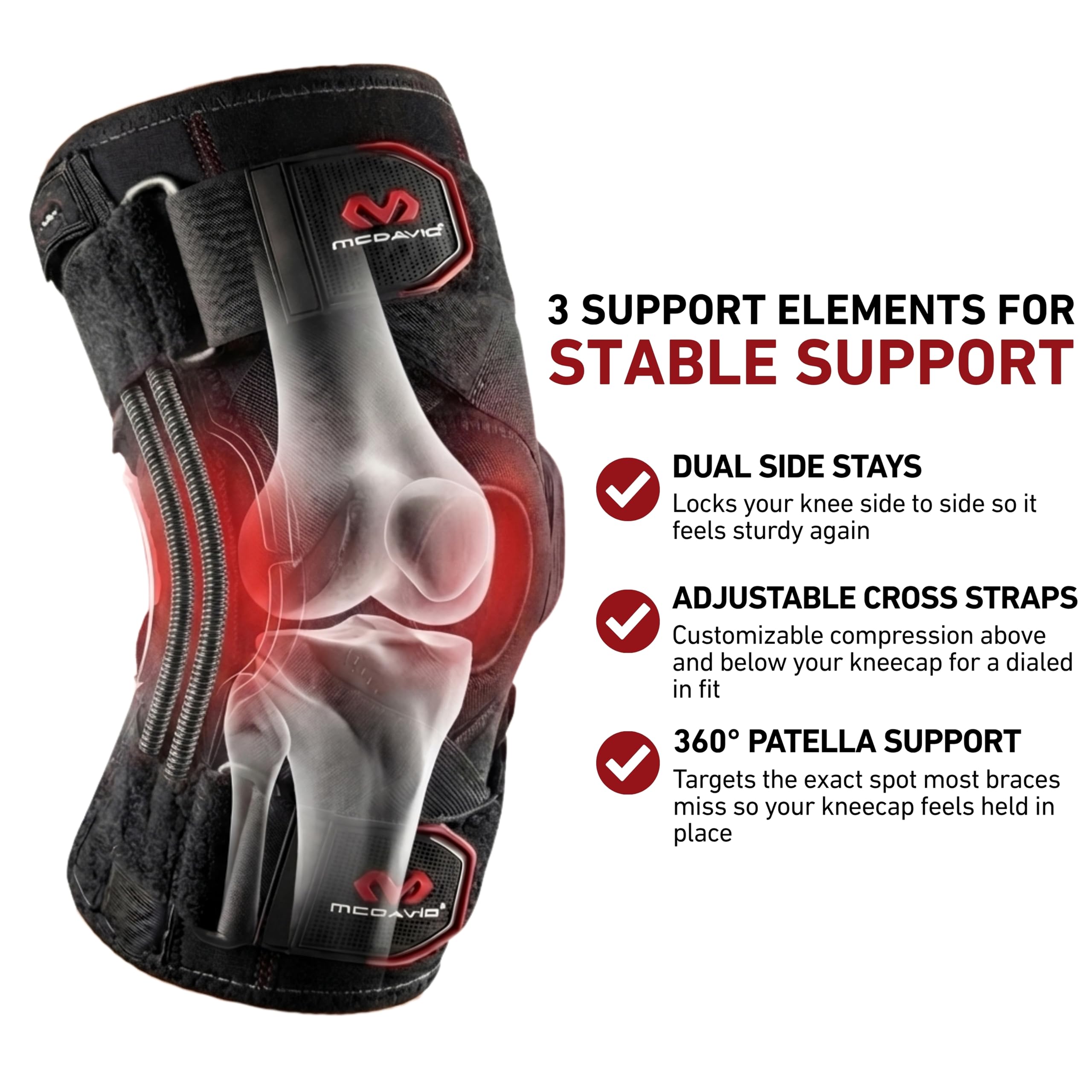 Mcdavid Ligat - Protección de Rodilla, tamaño XL, Color Negro