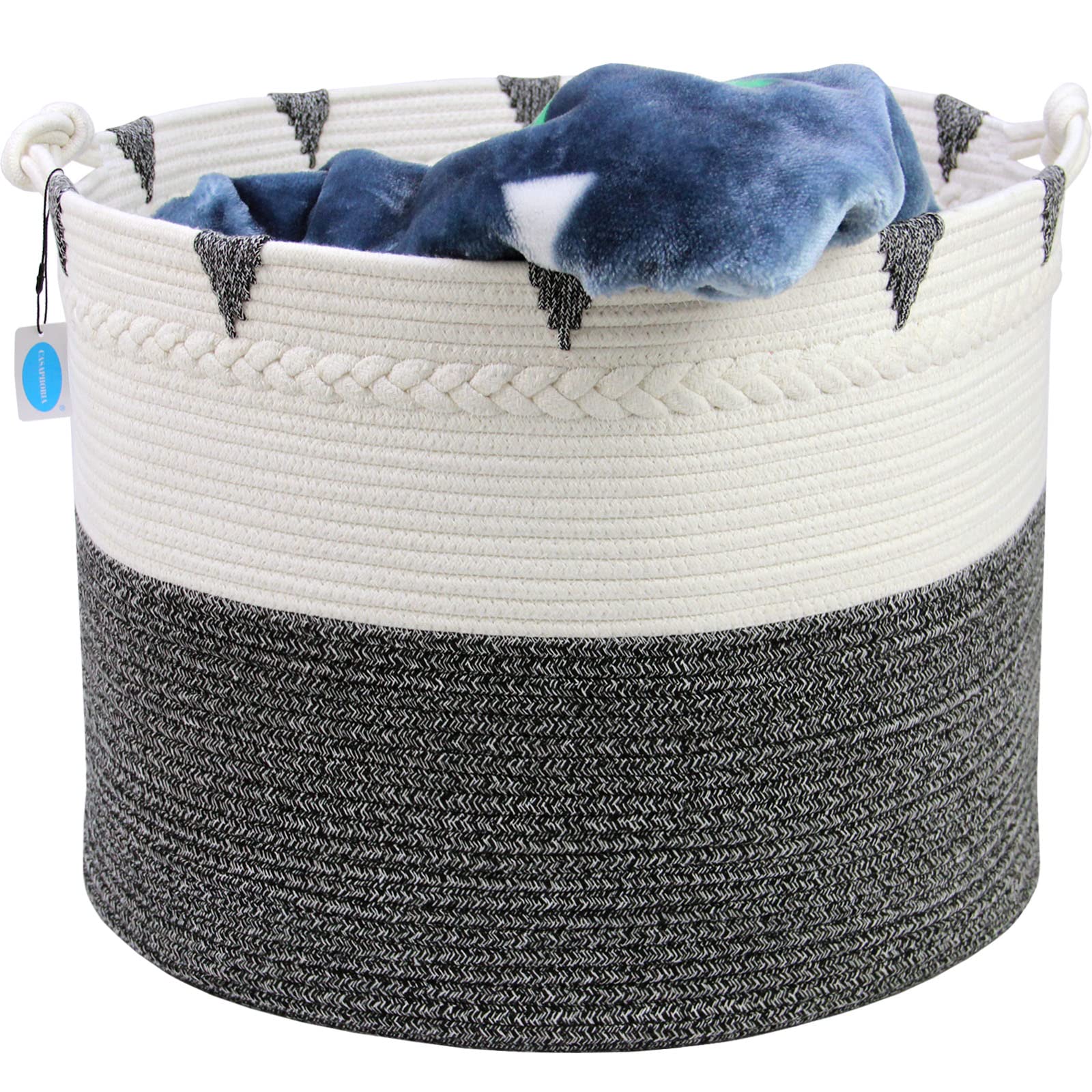 Macramé Opbergmanden Met Houten Handgrepen, Witte Boho Badkamerdecoratie Geweven Manden Voor Planken Handgemaakt Werkblad Toiletkast Organizer Dozen Voor Slaapkamer