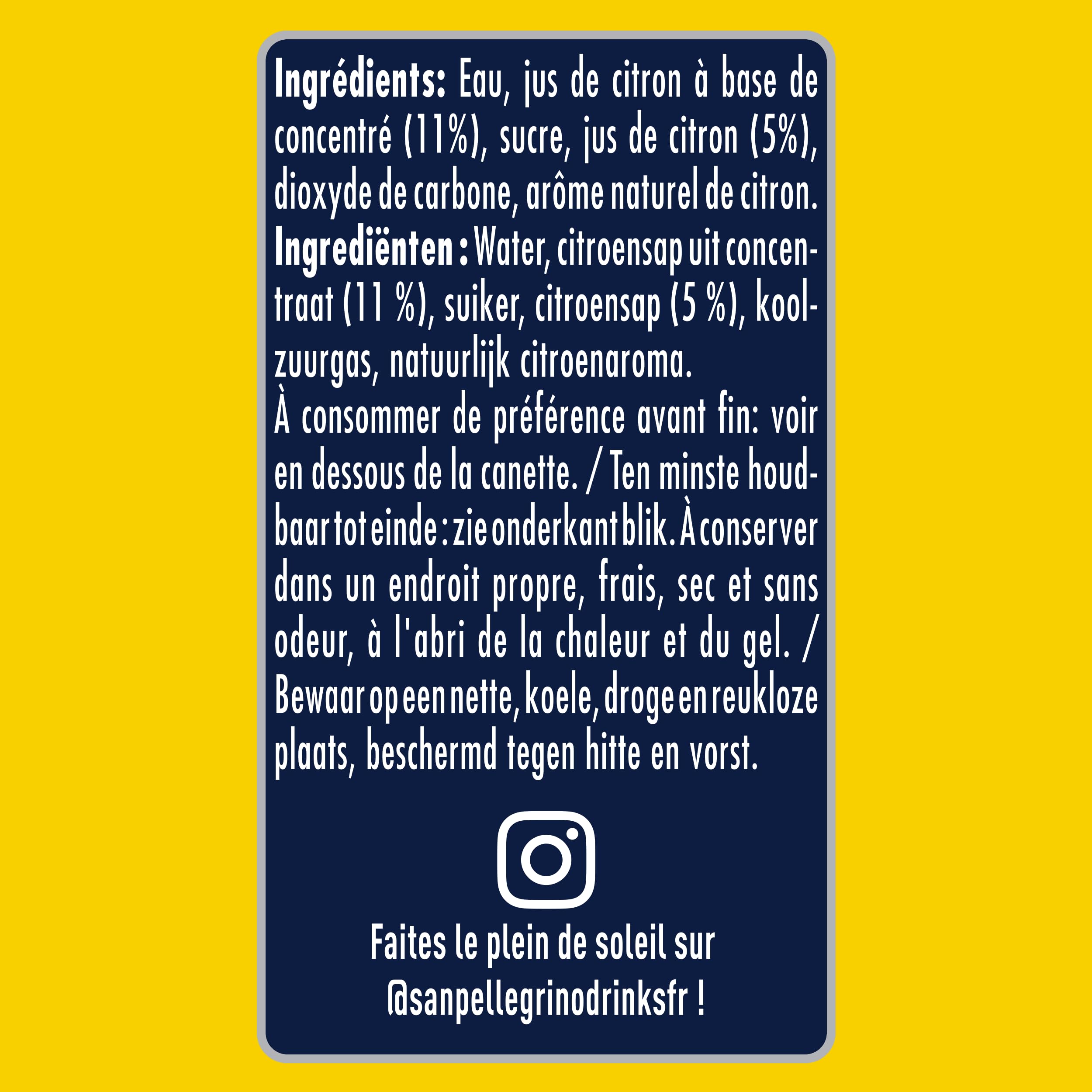 SANPELLEGRINO boisson gazeuse aromatisée Limonata 24 x 33cl