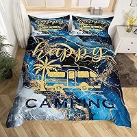 Vista 11 de Erosebridal Juego de funda de edredón rústica para cabaña, cámper, tamaño individual, para literas de caravana, funda de edredón para campamento