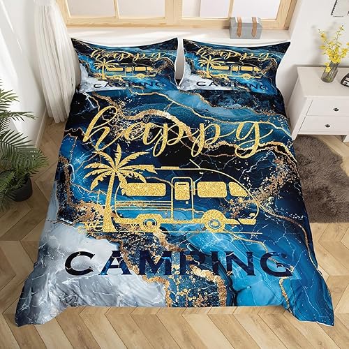 Miniatura 11 de Erosebridal Juego de funda de edredón rústica para cabaña, cámper, tamaño individual, para literas de caravana, funda de edredón para campamento